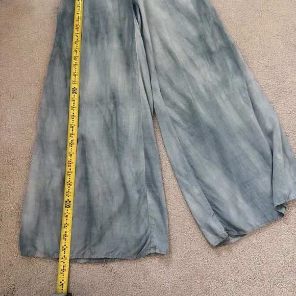 Final Touch Blue Tie-Dye Wide Leg Palazzo Pants Smocked Waist Boho Small USA - Picture 3 of 9